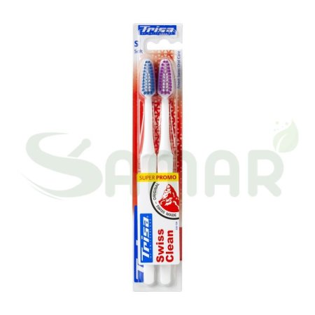 TRISA SWISS CLEAN TWIN PACK TOOTHBRUSH