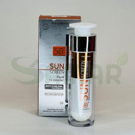 frezyderm sun screen fluid to powder spf50