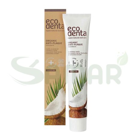 ECO DENTA CERTIFIED ORGANIC ANTI PLAQUE TOOTHPASTE 75ML