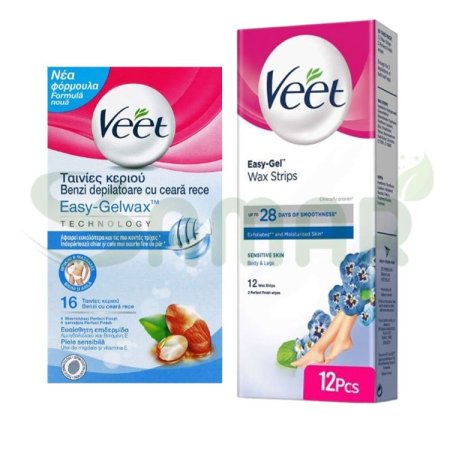 Veet Body & Legs Strips + veet bikini & Underarm wax strips 16pcs