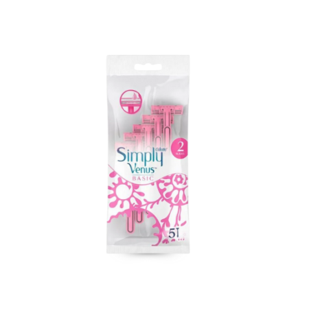 GILLETTE SIMPLY VENUS BASIC DISPOSABLE 2BLADES 5PCS