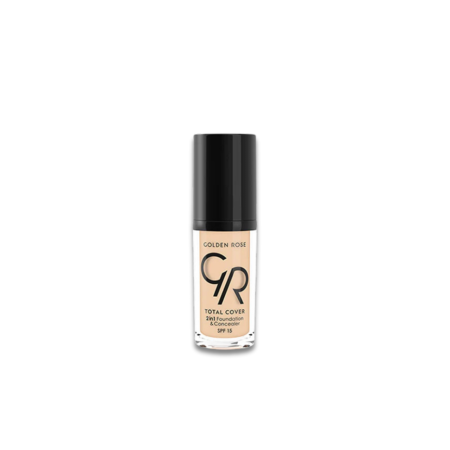 GOLDEN ROSE TOTAL COVER 2IN1 FOUNDATION & CONCEALER SPF15 30ML