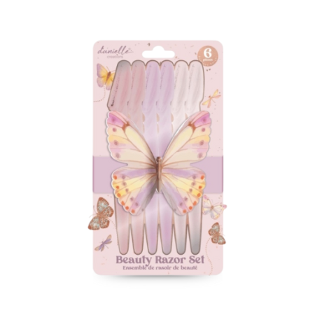 DANIELLE BUTTERFLY BEAUTY RAZORS SET 6PCS