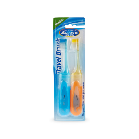 BEAUTY FORMULAS ACTIVE TRAVEL TOOTHBRUSH 2PCS