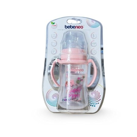 BEBENEO 1414 WIDE NECK HANDLED FEEDING BOTTLE 250ML